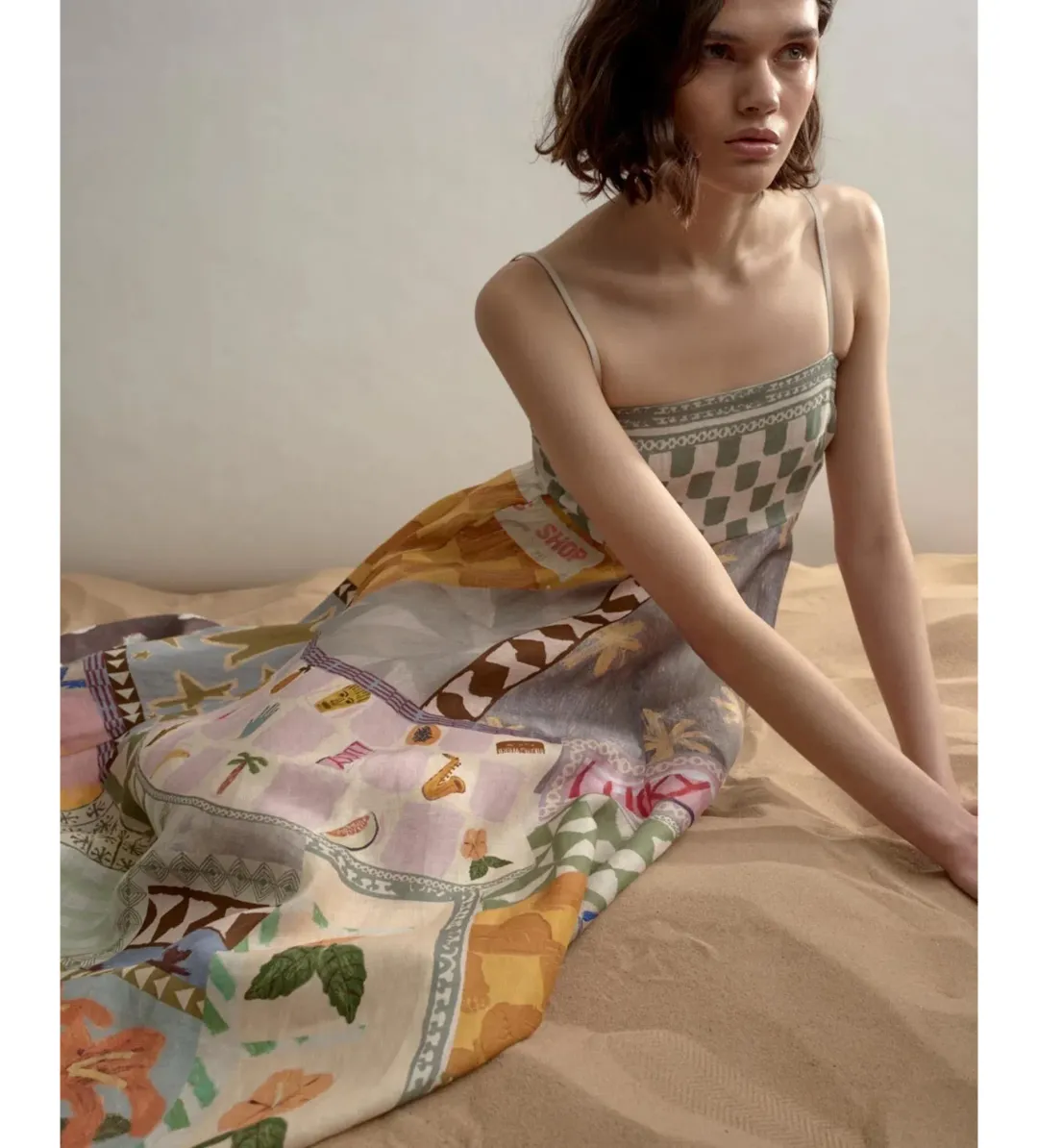 Alemais Emma Gale Maxi Sundress Multi Print Size AU 12 for rent on The Volte - main image