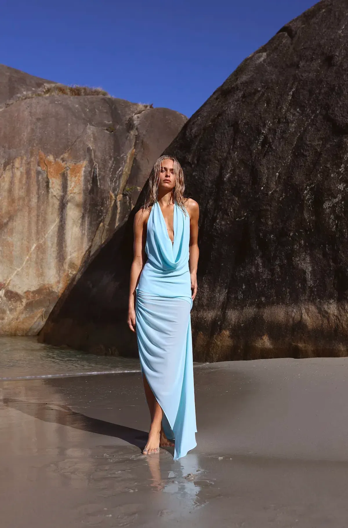 Natalie Rolt Anastasia Mini Dress in Baby Blue Size 1 / AU 8 for rent on The Volte - main image