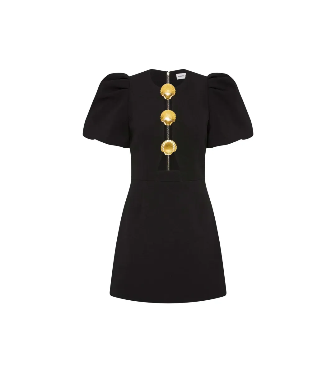 Rebecca Vallance Sirene Puff Sleeve Mini Dress Black Size 8 for rent on The Volte - main image
