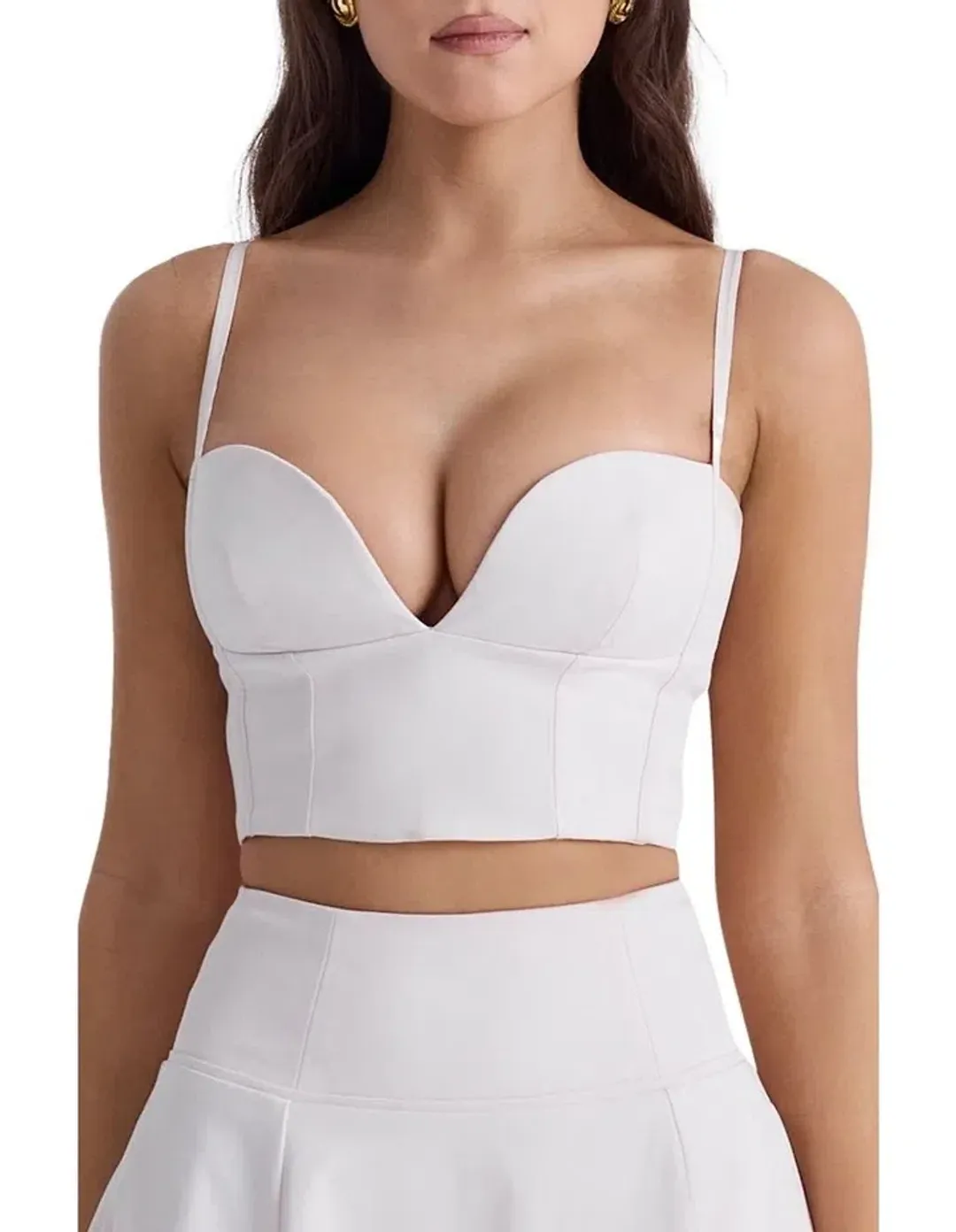 House of CB Pabla Cropped Bralette Top & Rita A-Line Midi Skirt Set Ballerina Pink Size XS / AU 6 for rent on The Volte - main image