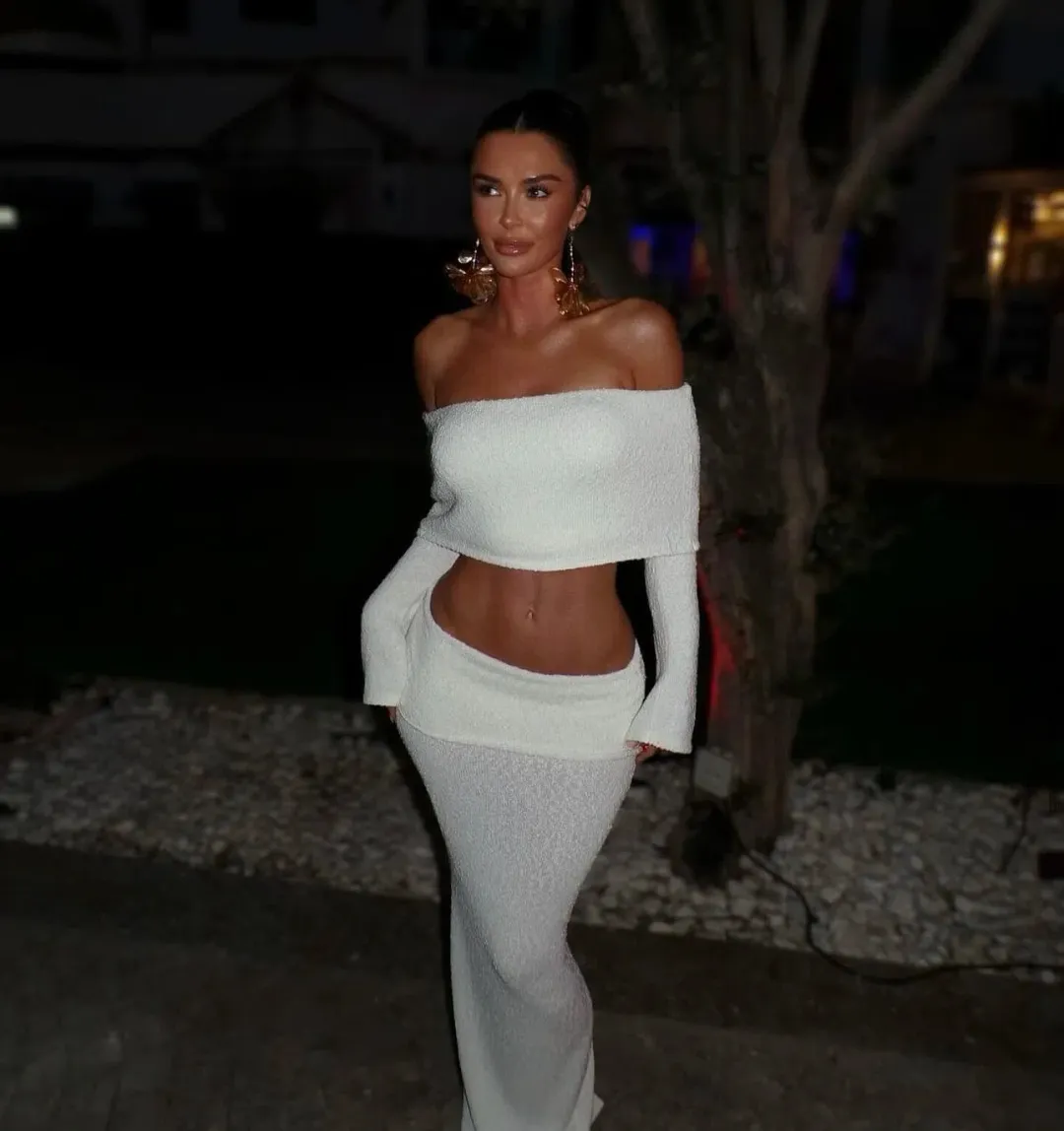 Wanderdoll Yasmin Boucle Knit Coord Cream Size XS / AU 6 for rent on The Volte - main image