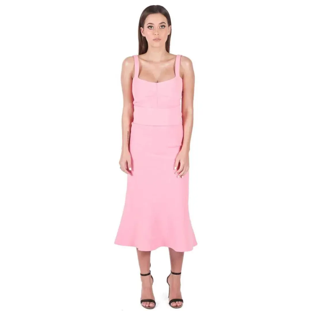 Scanlan Theodore Crepe Knit Bralette Dress Pink Size 10 for rent on The Volte - main image
