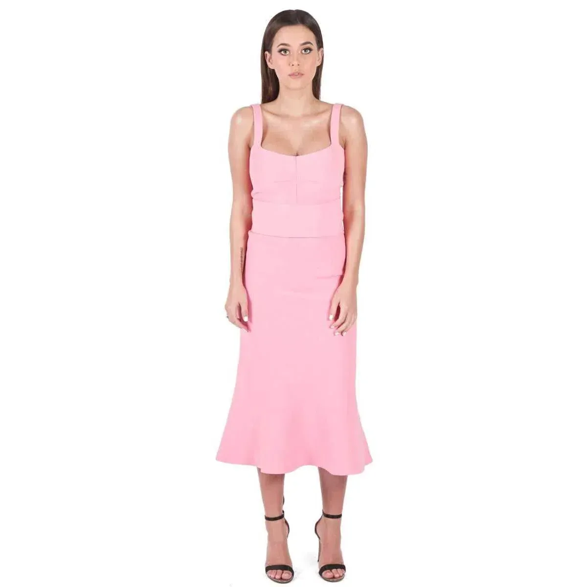 Scanlan Theodore Crepe Knit Bralette Dress Pink Size 10 for rent on The Volte - main image