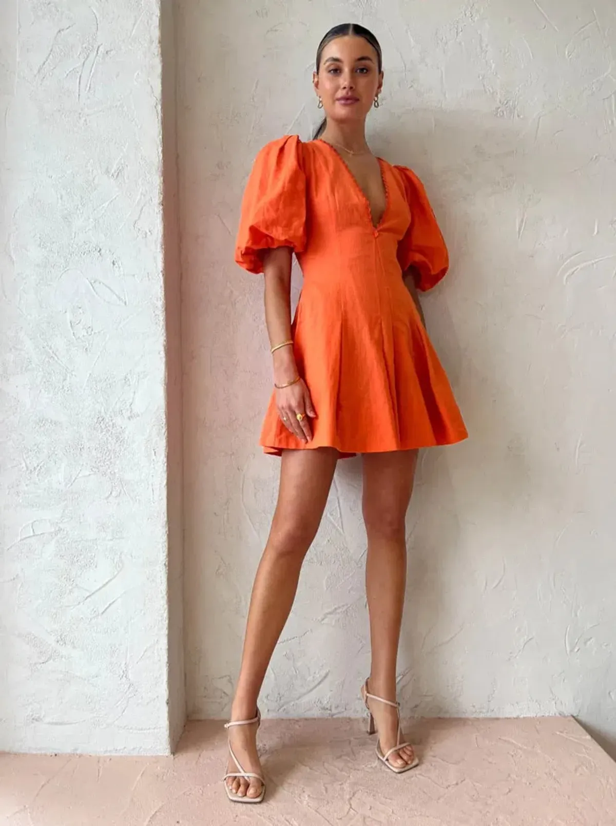 By Nicola Wavy Mini Dress Sunset Size 10 for rent on The Volte - main image