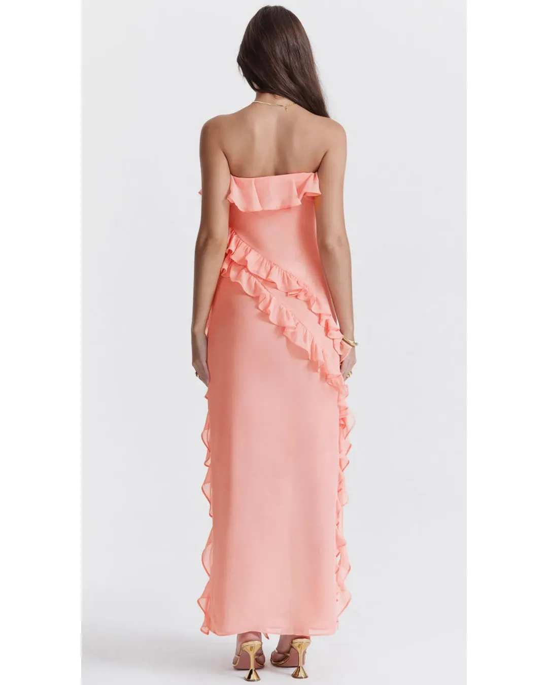 House of CB Sarina Dress Peach Size Small / AU 8 for rent on The Volte - main image