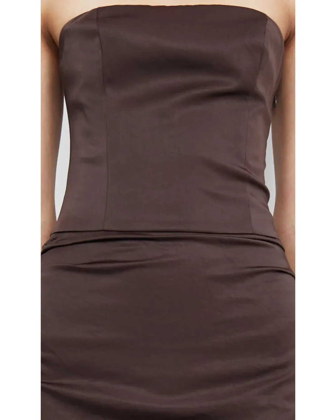Bec & Bridge Jones Strapless Maxi Dress Cocoa Size AU 10  for rent on The Volte - main image