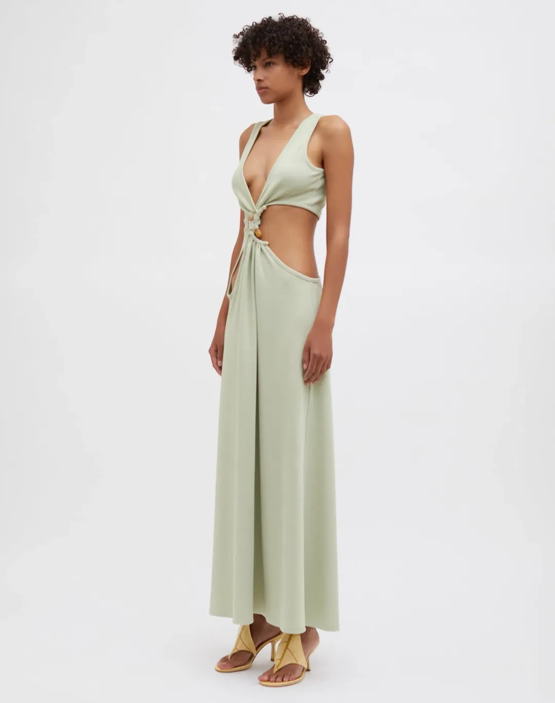 Christopher Esber Stone Cavern Tank Dress in Pistachio Size 10 for rent on The Volte - main image