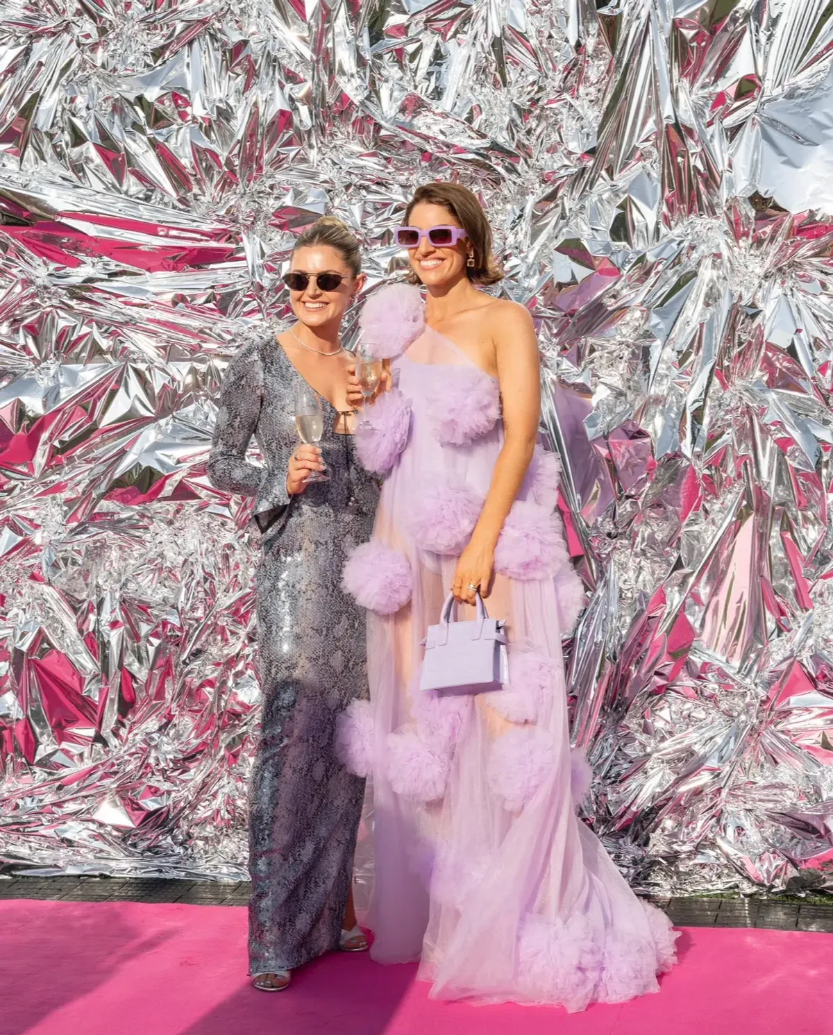 Custom Pom Pom Dress Purple Size 8 for rent on The Volte - main image