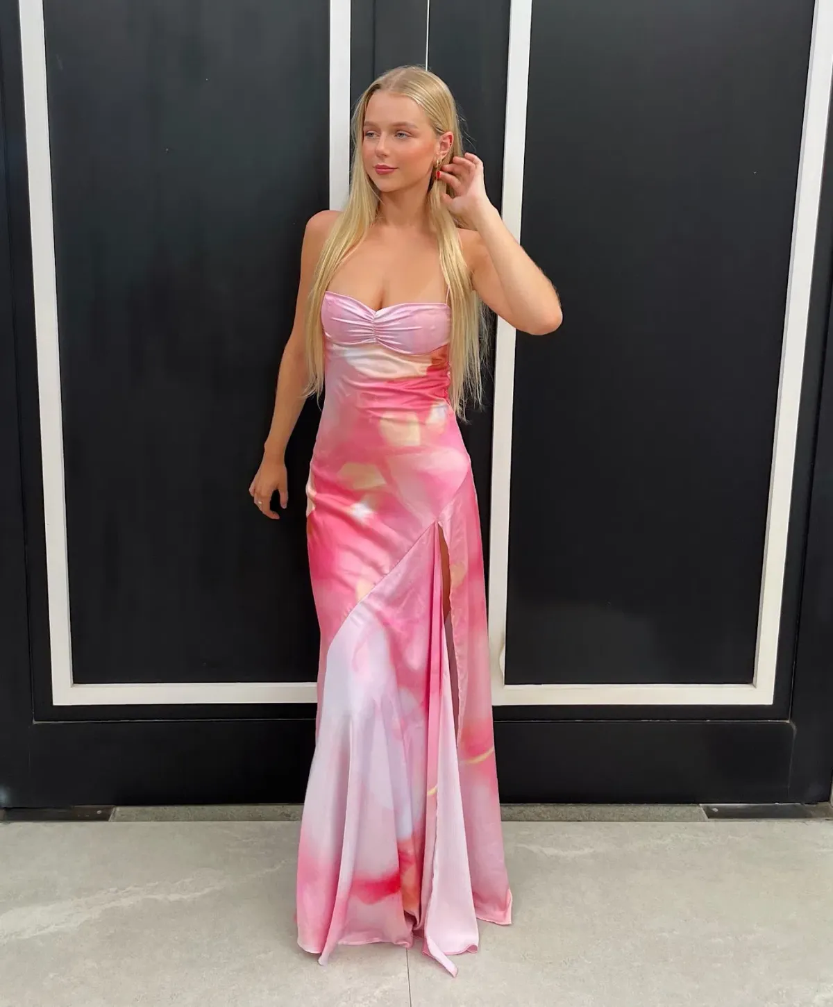 HNTR The Label Gaia Maxi Dress Lille Pink Size L / AU 12 for rent on The Volte - main image