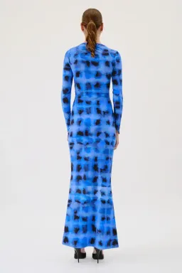 Suboo Shibori Long Sleeve Rouched Maxi Dress Blue Size M / AU 10 for rent on The Volte - image 3