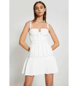 Dion Lee Column Pleated Mini Dress in White Size AU 8 for rent on The Volte - image 3