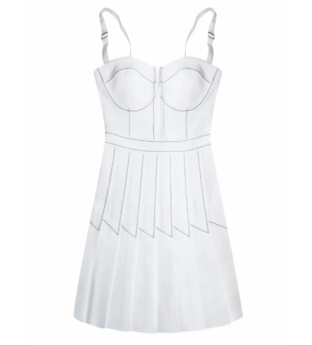 Dion Lee Column Pleated Mini Dress in White Size AU 8 for rent on The Volte - main image