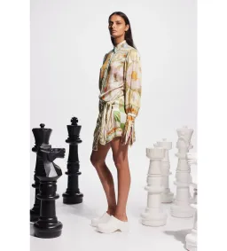 Alemais Checkmate Silk Mini Dress Multi Print Size AU 16 for rent on The Volte - image 5