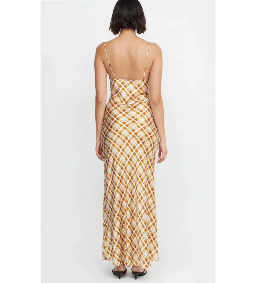 Bec & Bridge Amber V Maxi Dress in Sunflower Check Print Size 6 for rent on The Volte - main image