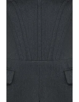 House of CB Eleanor Pleated Corset Mini Dress in Charcoal Size 6 for rent on The Volte - image 6
