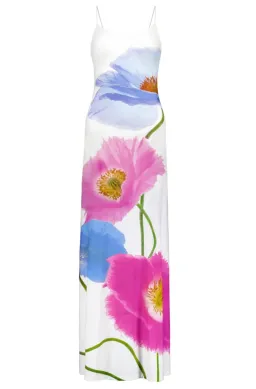 With Harper Lu Low Back Maxi Dress - Azure Poppy for rent on The Volte - image 3