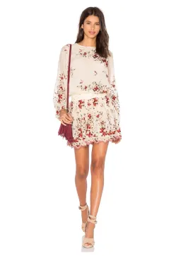 Zimmermann Sakura Embroidered Mini Dress Nude Floral Size 1 / AU 10 for rent on The Volte - image 1