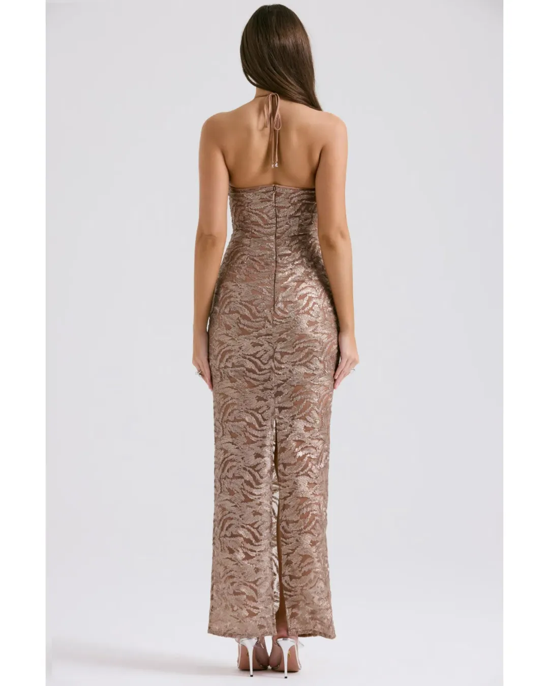 House of CB Giada Dress Rose Gold Size S / AU 8  for rent on The Volte - main image