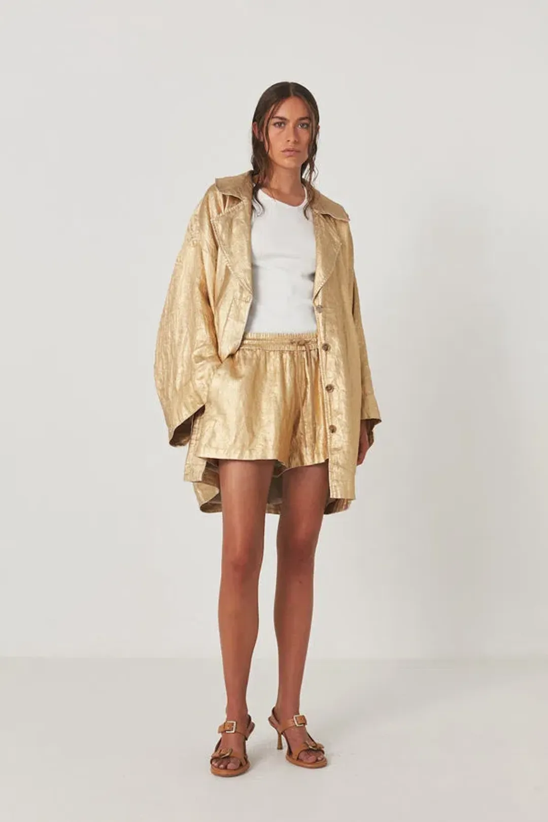 Rabens Saloner Jacqline Midas Jacket Gold Size AU 10  for rent on The Volte - main image