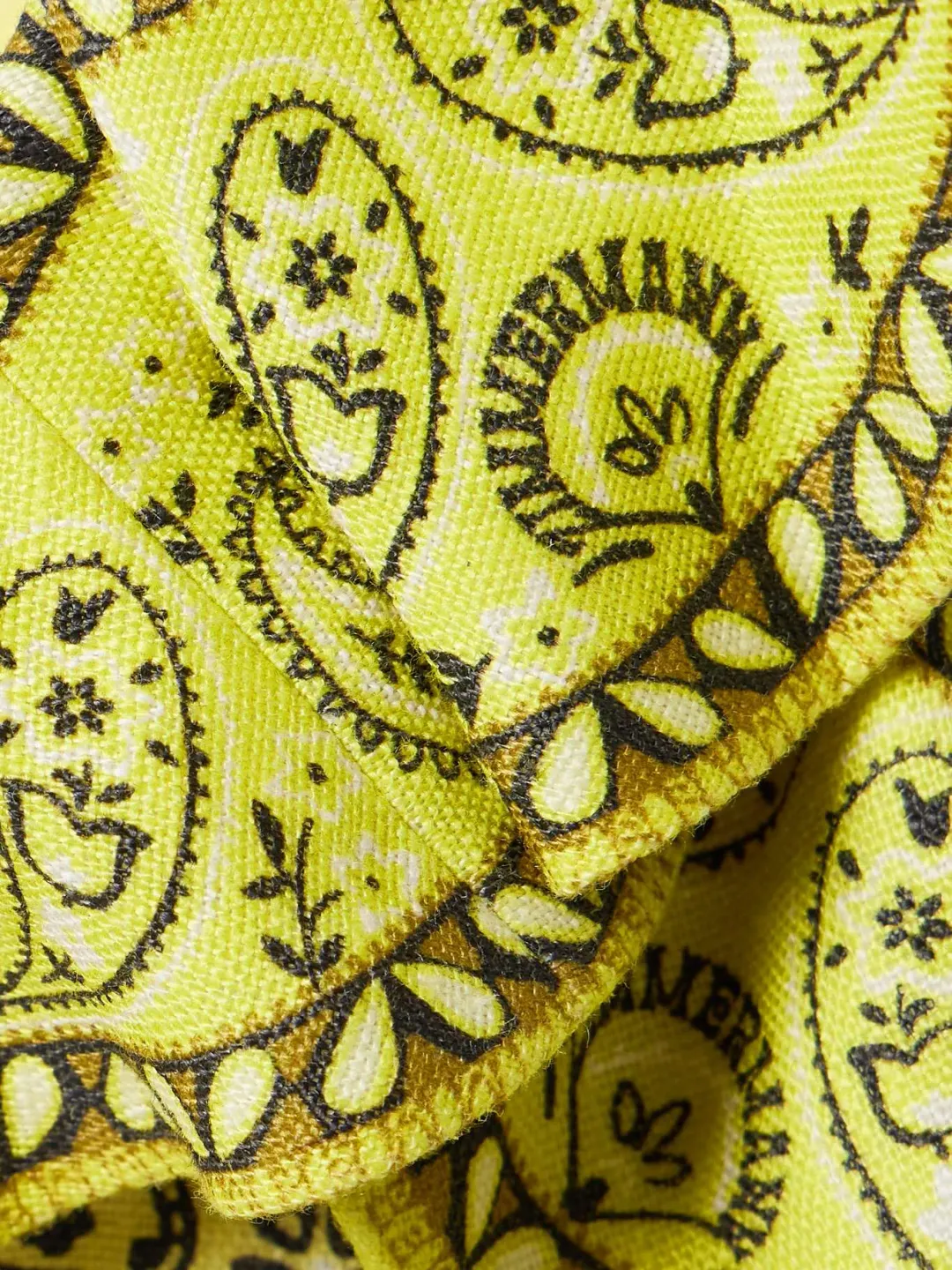 Zimmermann Matchmaker Cutout Ruffled Printed Linen Mini Dress Yellow Bandana Size 2 / AU 12 for rent on The Volte - main image