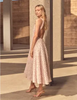 Aje Quintette Backless Midi Dress Pink Size AU 12 for rent on The Volte - image 3