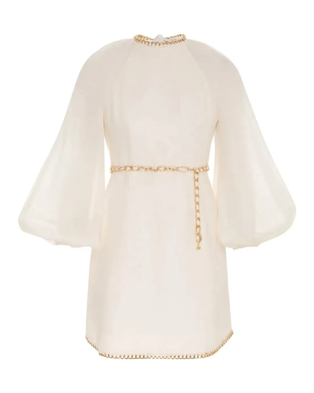 Zimmermann Rouleau Chain Mini Dress Pearl Size 1 / AU 10 for rent on The Volte - main image