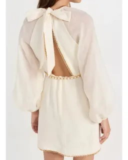 Zimmermann Rouleau Chain Mini Dress Pearl Size 1 / AU 10 for rent on The Volte - image 2