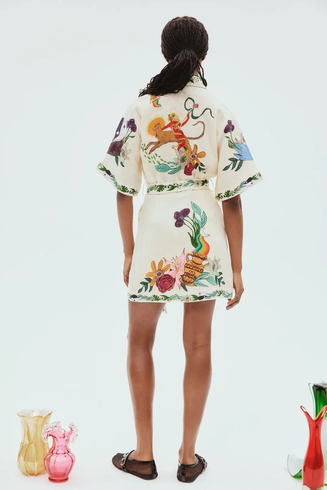 Alemais Meagan Linen Mini Dress Print Size 8 for rent on The Volte - main image