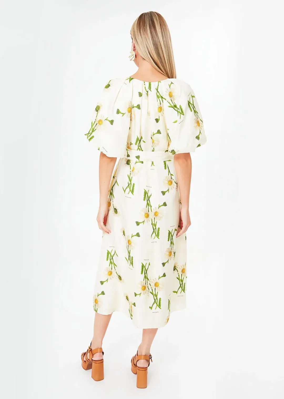 Oroton String Field Daisy Silk Midi Dress Floral Size 12 for rent on The Volte - main image