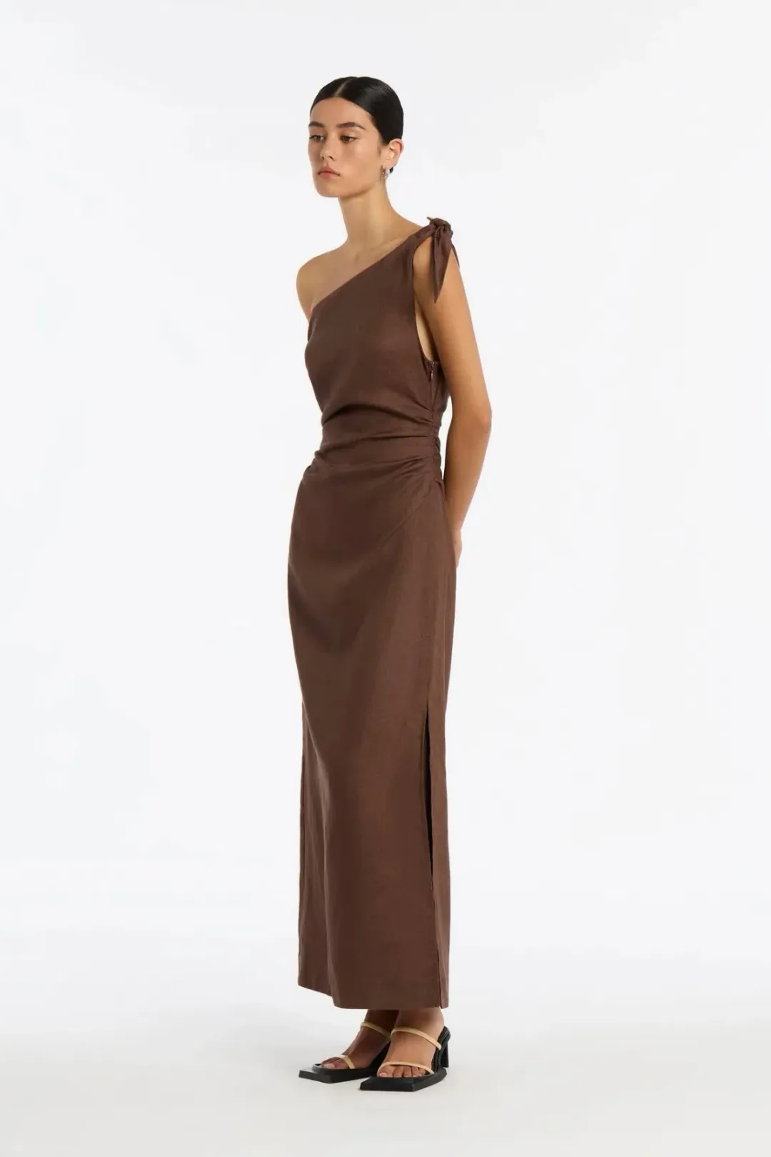 Sir The Label Bettina Off The Shoulder Dress Brown Size 6 for rent on The Volte - main image