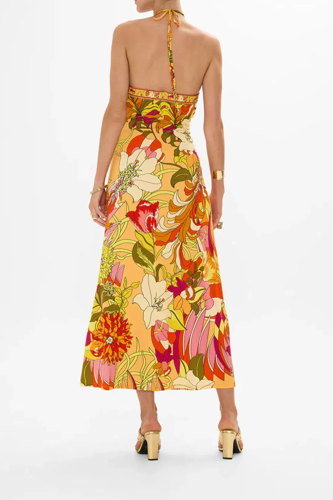 Camilla Long Jersey Halter Dress The Flower Child Society Size XXS / AU 6 for rent on The Volte - main image