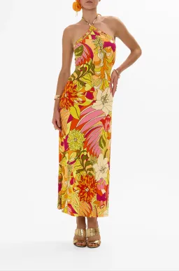 Camilla Long Jersey Halter Dress The Flower Child Society Size XXS / AU 6 for rent on The Volte - image 1