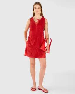 Oroton Lace Shift Mini Dress Poppy Size 4 for rent on The Volte - image 1