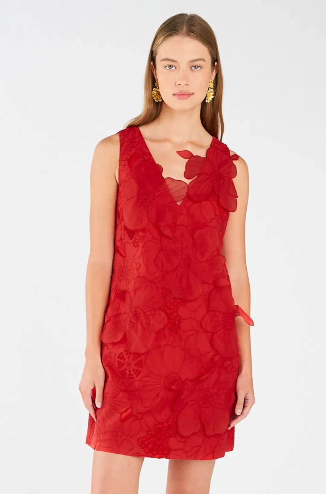 Oroton Lace Shift Mini Dress Poppy Size 4 for rent on The Volte - main image