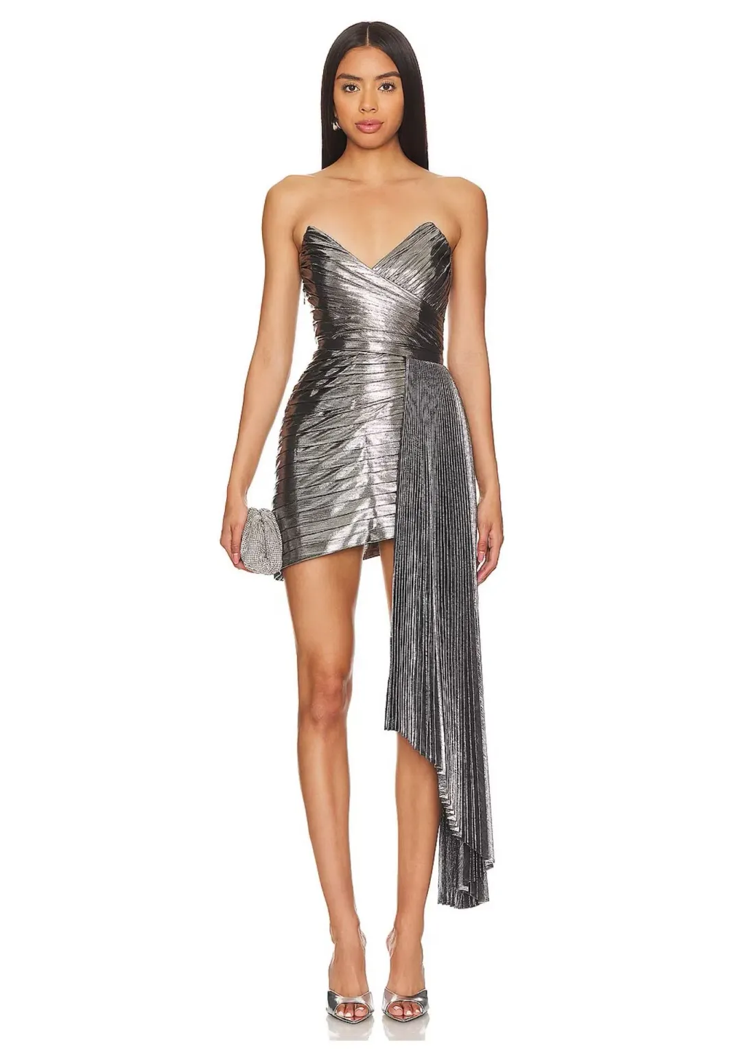 Retrofete Kenzie Mini Dress in Gunmetal Size AU 8 for rent on The Volte - main image