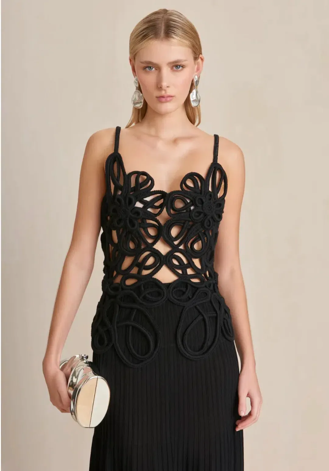 Cult Gaia Nalda Knit Midi Dress in Black Size XS / AU 6 for rent on The Volte - main image