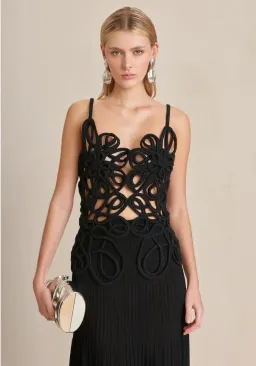 Cult Gaia Nalda Knit Midi Dress in Black Size XS / AU 6 for rent on The Volte - image 3