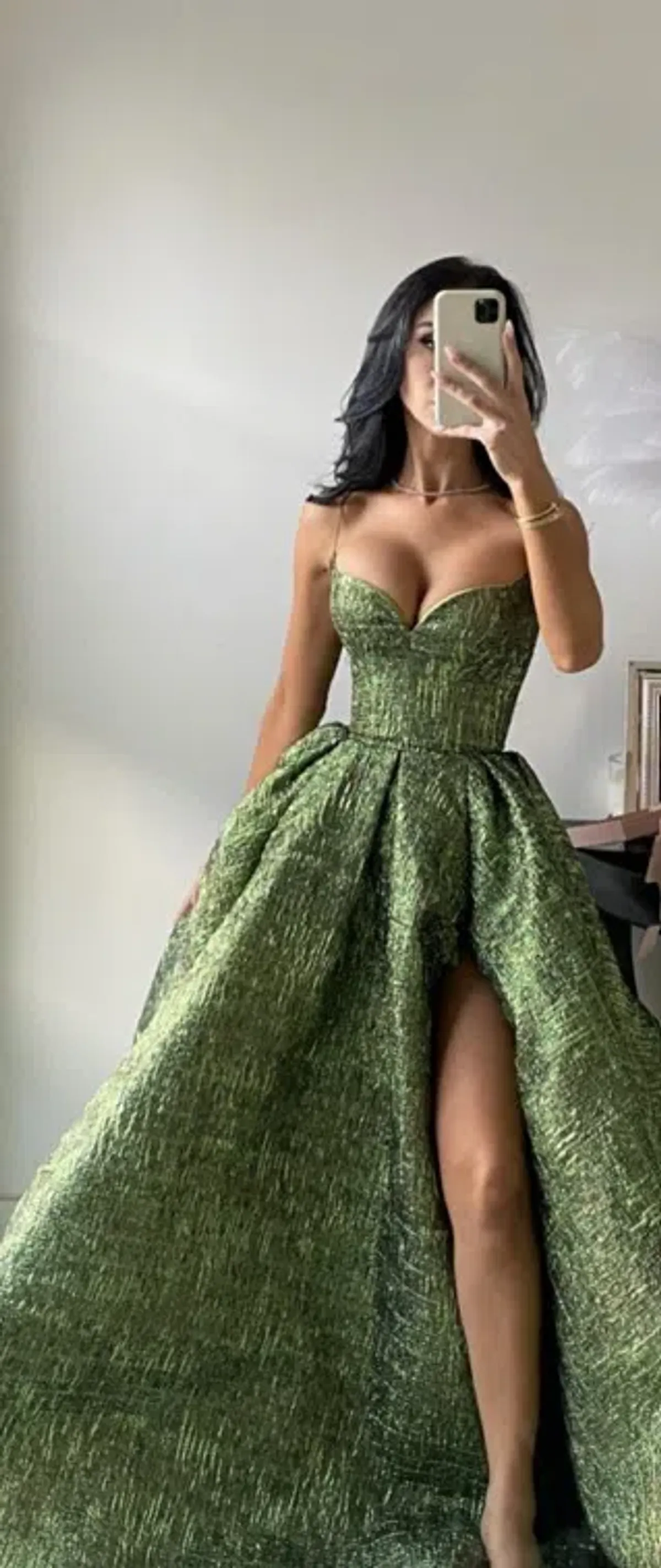 Lia Stubbla Lizard Ball Gown Green Size 12 for rent on The Volte - main image