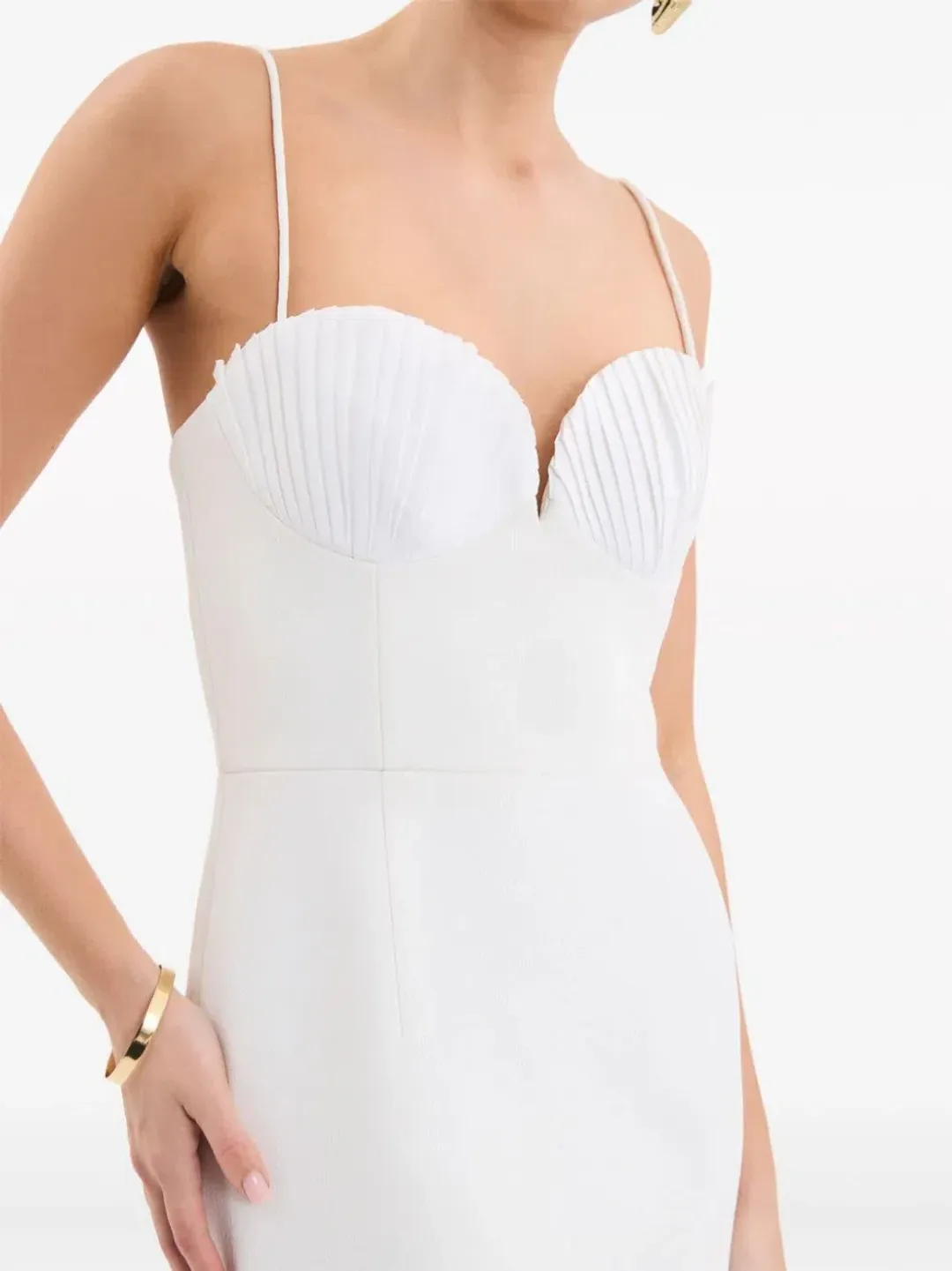 Rebecca Vallance Cora Midi Dress in Ivory / White Size 10 for rent on The Volte - main image