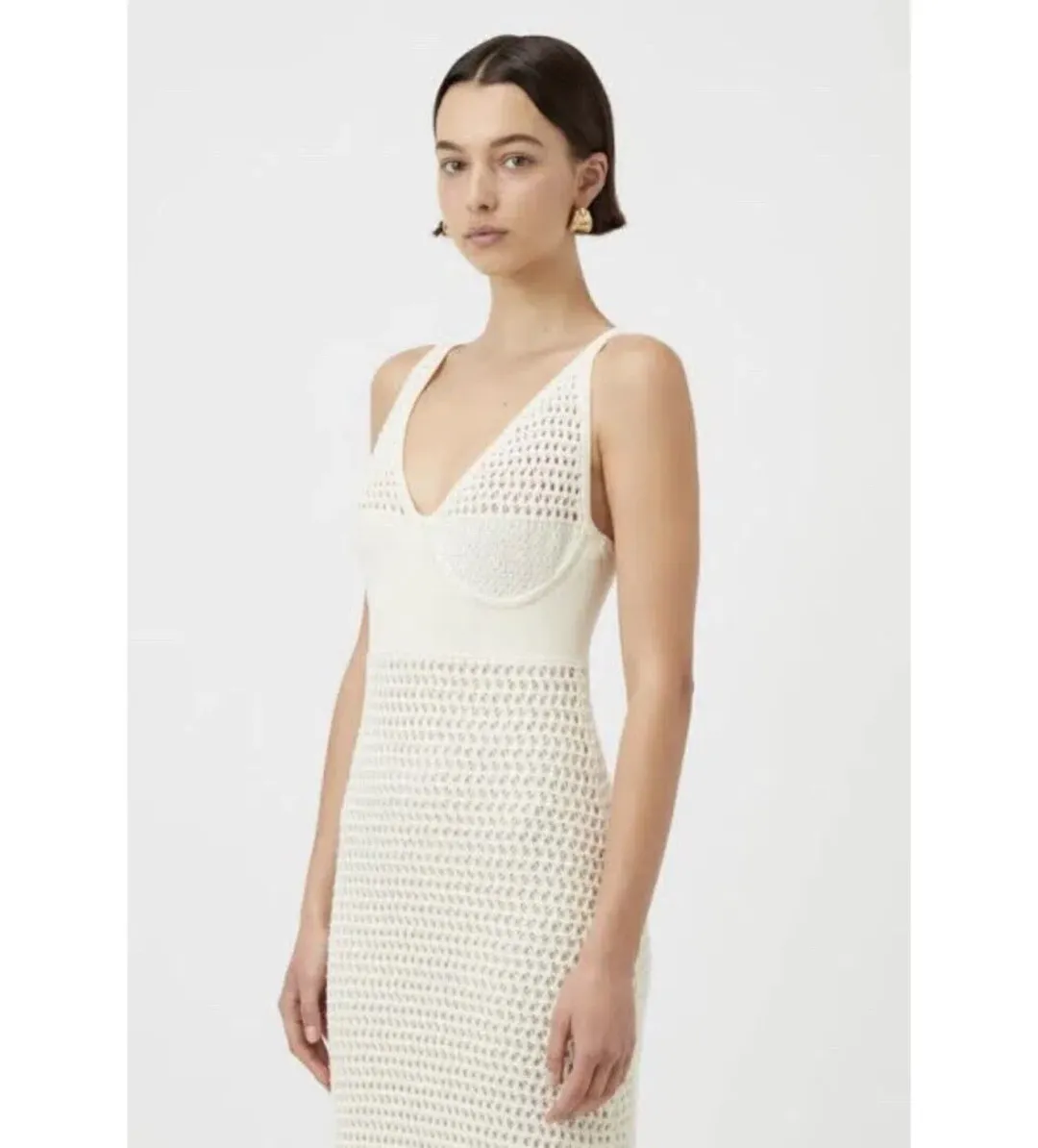 Camilla and Marc Lapis Midi Dress in Cream Size M/AU 12 for rent on The Volte - main image