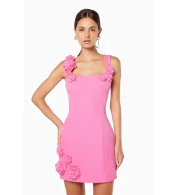 Elliatt Trompe 3D Floral Mini Dress Pink Size L/AU 12 for rent on The Volte - image 2