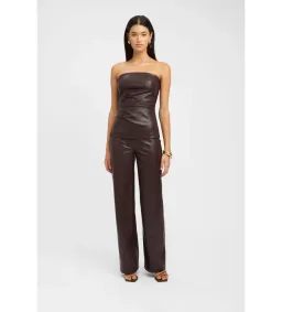 Kookai Phoenix Rouched Top and Phoenix Pant Set Chocolate Size 38 / AU 10 for rent on The Volte - image 1