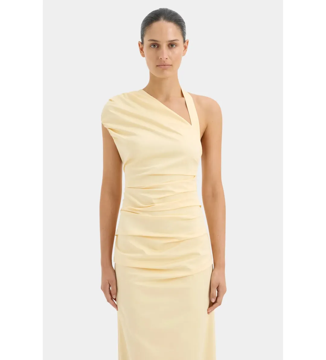 Sir The Label Giacomo Gathered Gown in Butter Size AU 10 for rent on The Volte - main image