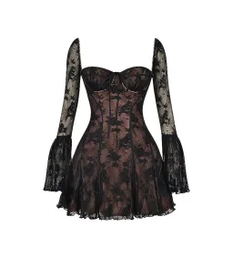 House of CB Analissa Black Lace Corser Mini Dress Size AU 6  for rent on The Volte - image 5
