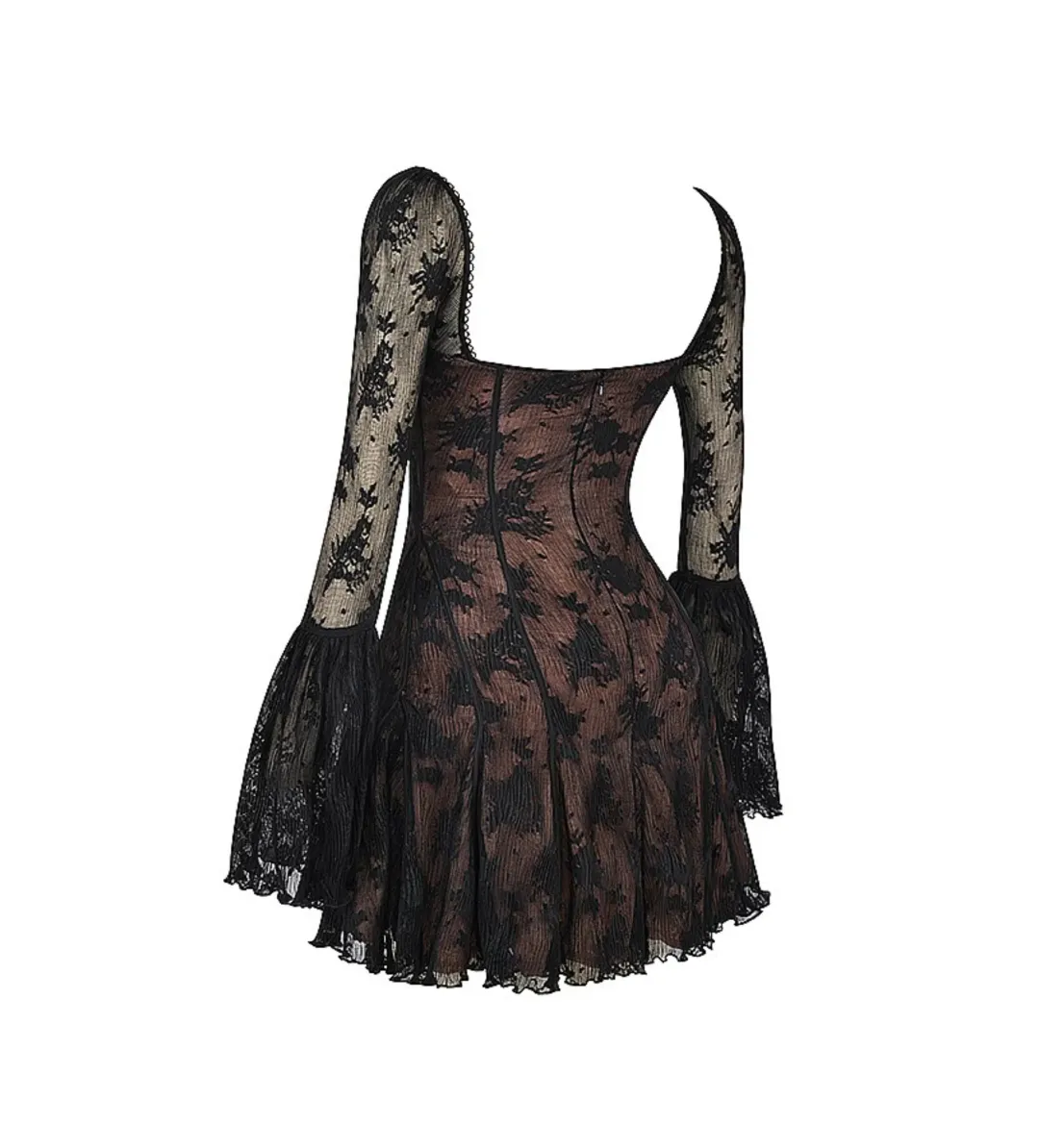 House of CB Analissa Black Lace Corser Mini Dress Size AU 6  for rent on The Volte - main image