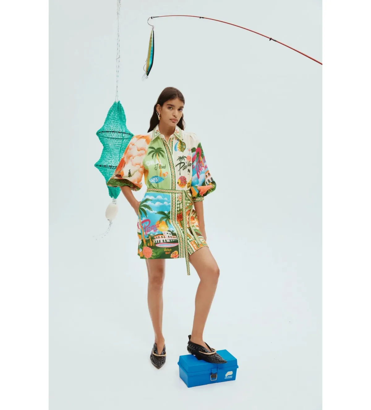 Alemais Paradiso Mini Dress Multi Print Size AU 10 for rent on The Volte - main image