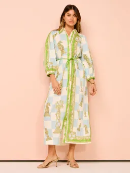 Alemais Checkmate Linen Shirtdress Multi Size 12 for rent on The Volte - image 1