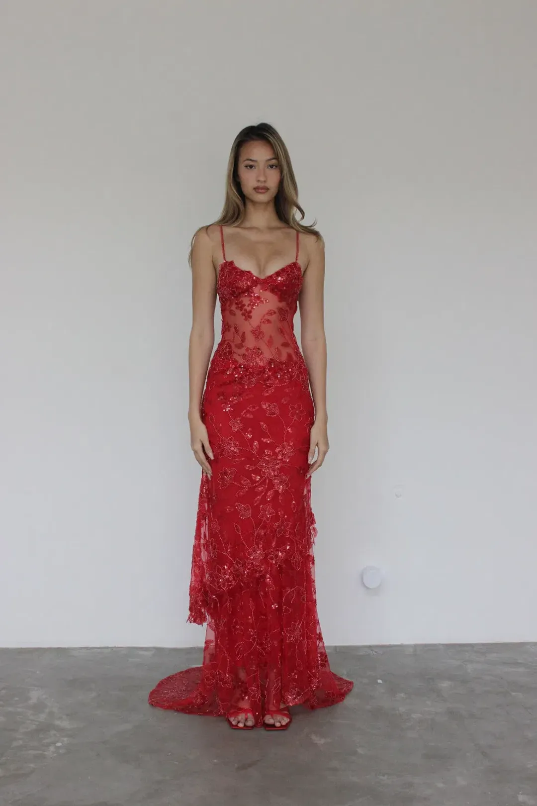 Cha Collective  Delilah Maxi Dress Red Size S / AU 8 for rent on The Volte - main image