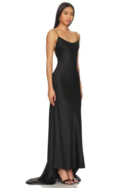 Michael Lo Sordo Scoop Back Slip Maxi Dress Black Size 10 for rent on The Volte - image 2