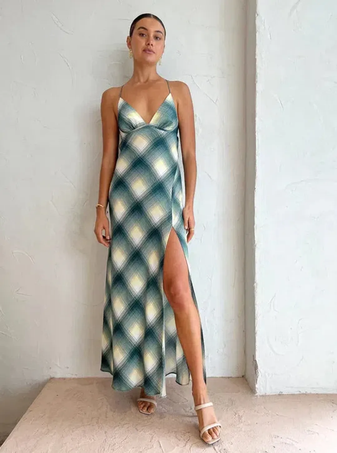 Bec & Bridge Edie Split Maxi Dress in Teal Size 8 for rent on The Volte - main image